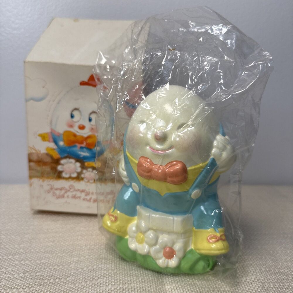 Humpty Dumpty Ceramic 5.5” Piggy Bank & Stopper  1982 Avon New In Box